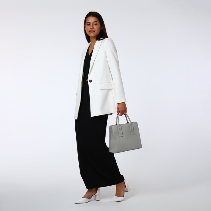 Сумка женская на молнии, TEXTURA, средний размер, цвет серый