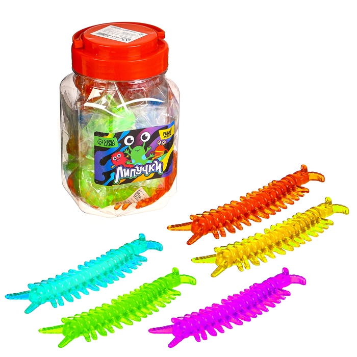 Липучка &laquo;Многоножки&raquo;, цвета МИКС, в банке
