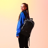 Рюкзак школьный текстильный &laquo;Надписи&raquo;, 46х30х10 см, вертикальный карман, цвет чёрный