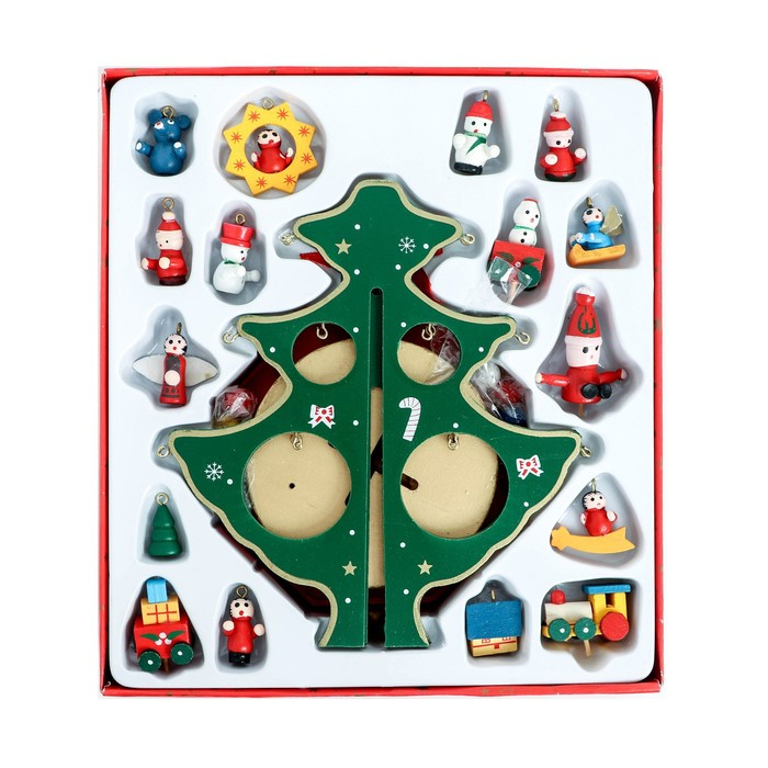 Сувенир новогодний &laquo;Ёлка на подставке с игрушками&raquo;, 18 предметов, музыкальная, заводная, МИКС