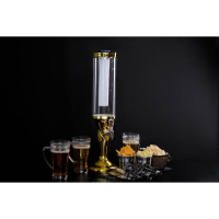 Башня пивная &laquo;Петронас&raquo;, 3 л, колба с подсветкой, 2 батарейки, цвет золотой