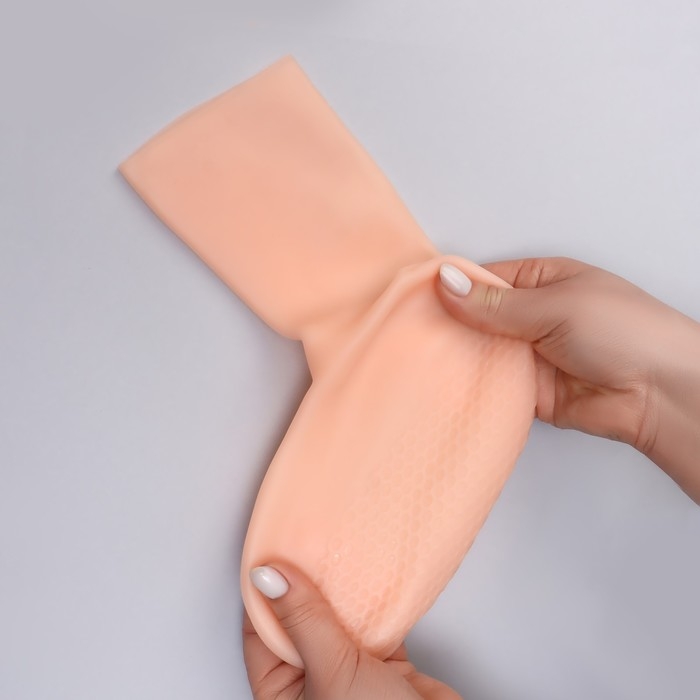 Носочки для педикюра, высокие, силиконовые, 21 &times; 19 см, ONE SIZE, цвет бежевый