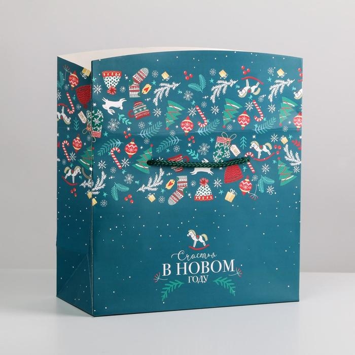 Пакет-коробка &laquo;Счастья в Новом году&raquo;, 23 х 18 х 11 см, Новый год