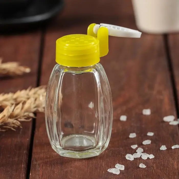 Солонка стеклянная &laquo;Яркая&raquo;, 30 мл, 3,5&times;7 см, цвет МИКС