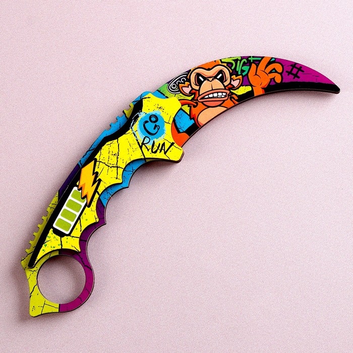 Деревянное оружие детское сувенирное &laquo;Керамбит&raquo;, мартышка