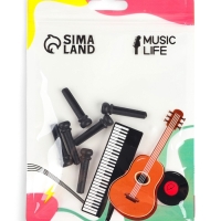 Набор фиксаторов струн Music life, 6 штук, черное дерево