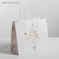 Пакет подарочный новогодний крафт &laquo;Волшебство&raquo;, 25 х 22 х 12 см