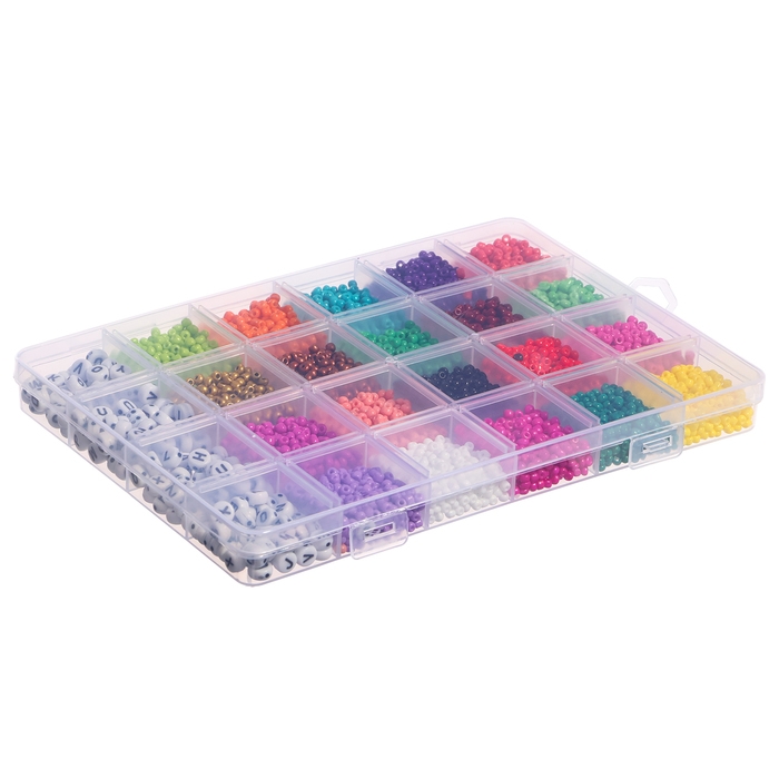 Набор для творчества &laquo;Создай своё украшение&raquo;, бисер, буквы, 24 вида