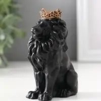 Фигура &laquo;Лев в короне&raquo;, 9&times;4&times;6.5 см, чёрная