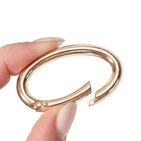 Овал-карабин, 4,8 &times; 2,9 см / 38 &times; 5 мм, 5 шт, цвет золотой