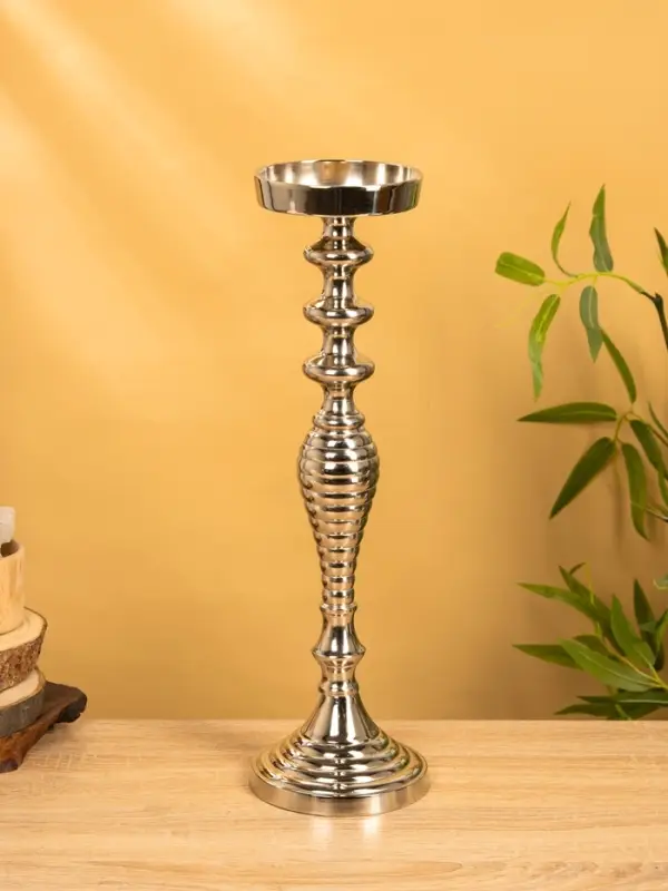 Подсвечник "Кубок" 13х13х43 см, алюминий, цв. серебро