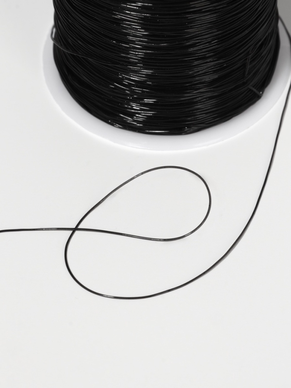 Нить для плетения 100&plusmn;1м d0,4мм эластичная силикон чёрный АУ
