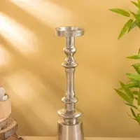 Подсвечник "Стэп" алюминий 37 см, цв. серебро