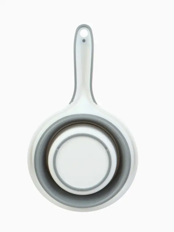 Ковшик для купания детский, складной, 1 л, цв. белый/серый