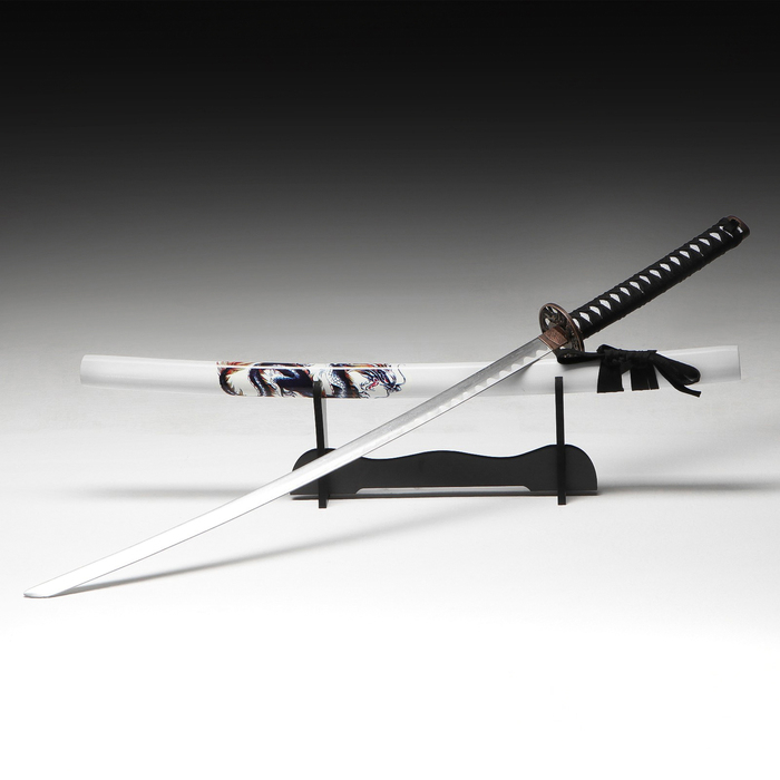 Сувенирное оружие &laquo;Катана Иайта&raquo; 103 см, белые ножны с синим драконом