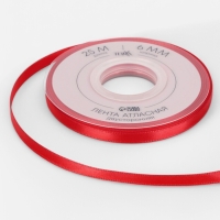 Лента атласная двухсторонняя №0250 6мм*25&plusmn;1м алый TR