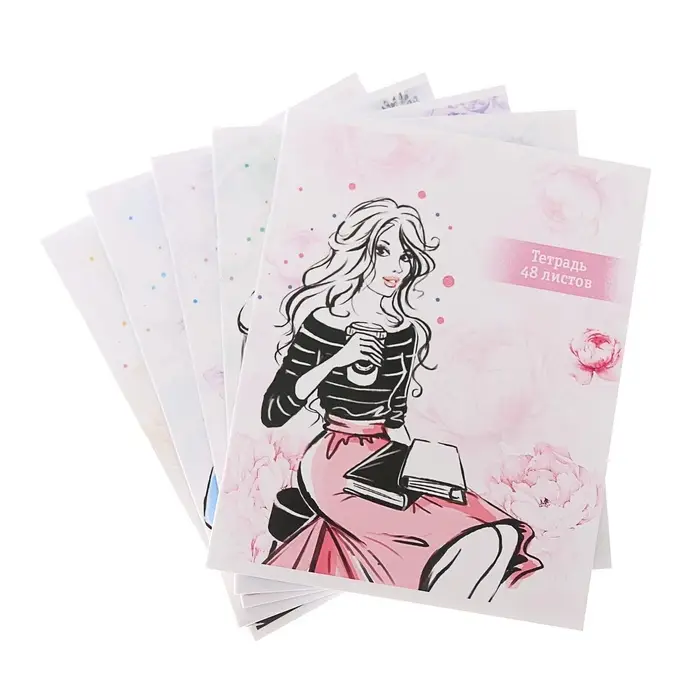 Тетрадь 48 листов в клетку Calligrata &laquo;Фешн&raquo;, обложка мелованный картон, блок офсет, МИКС