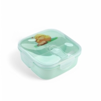 Ланч-бокс с клапаном, 3 секции, "Цыпленок", 14 х 14 х 5 см