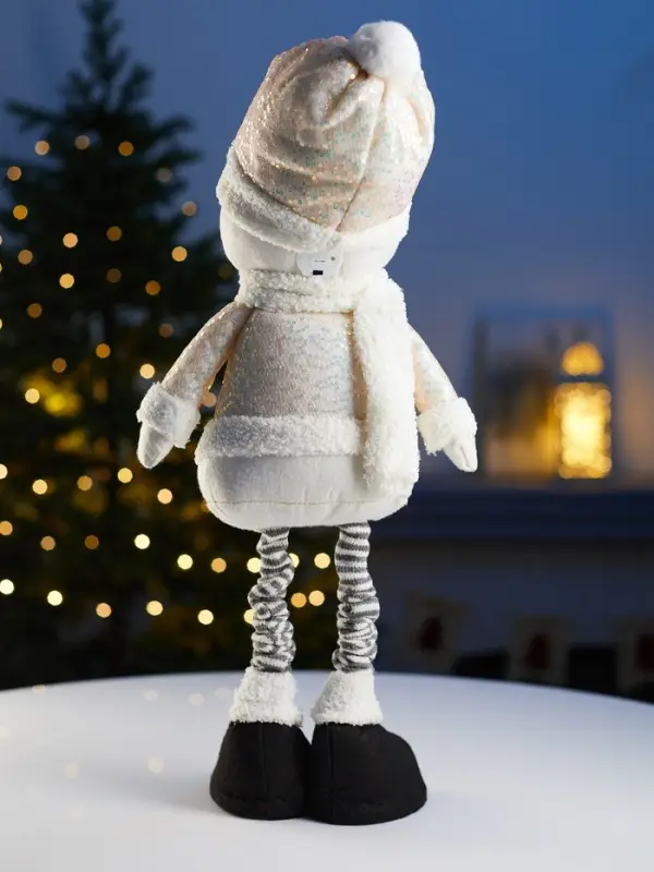 Фигура текстиль &laquo;Снеговик&raquo; 55-84 см, телеск-е ножки, 1LED, LR1130х3 (в компл.), Т/БЕЛЫЙ