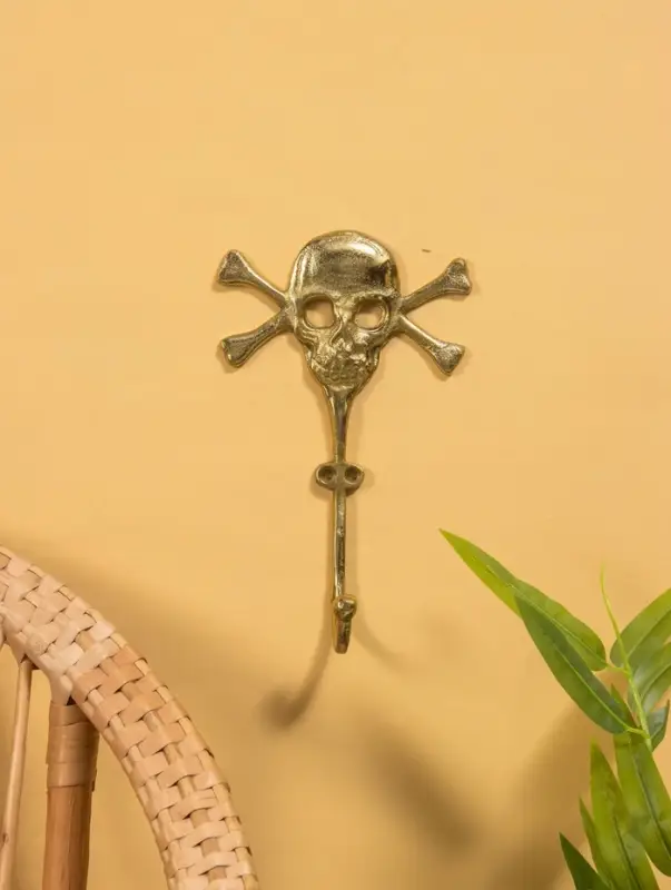 Крючок настенный &laquo;Весёлый Роджер&raquo;, 22&times;13.5&times;5.5 см, алюминий, золото