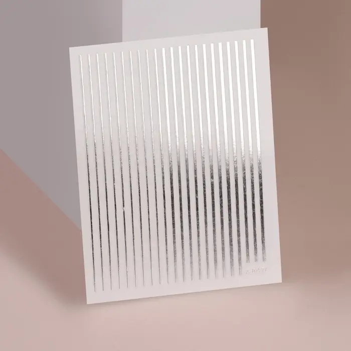 Наклейки для ногтей &laquo;Полоски&raquo;, металлизированные, серебристые