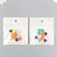 Набор бусин для творчества пластик "Сердечки, яркий глянец" МИКС 10 шт 1,2х1,2 см