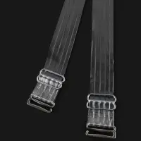 Лямки для бюстгальтера, силиконовые, фурнитура металл, 5 полос, 1.9 см, 37 см, пара, прозрачные