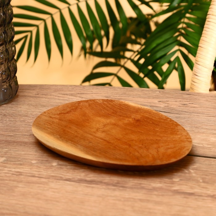 Блюдо 24х18х2 см, тиковое дерево