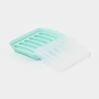 Форма для выпечки и приготовления сосисок Доляна, 6 ячеек, с крышкой, 17.5&times;13.5,2.8 см, силикон, бирюзовый