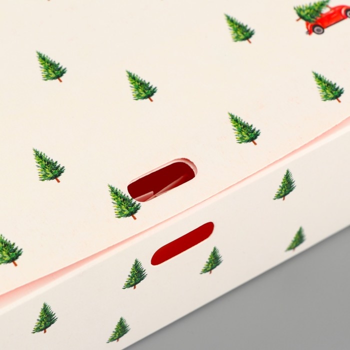 Коробка подарочная новогодняя складная двухсторонняя &laquo;С новым годом&raquo;, 20 х 18 х 5 см, БЕЗ ЛЕНТЫ, Новый год