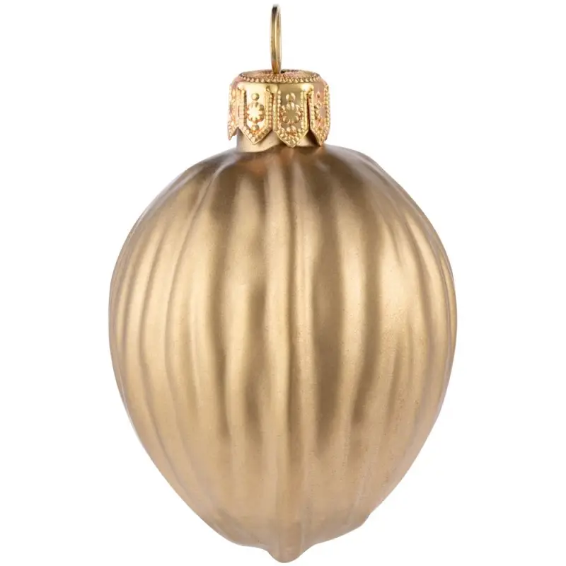 Елочная игрушка &laquo;Грецкий орех&raquo;, матовое золото