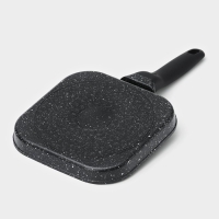 Сковорода гриль Доляна &laquo;Моно&raquo;, d=18 см, индукция, цвет темный мрамор