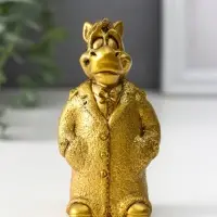 Фигура "Конь в пальто малый" 9х5х4 см, золото