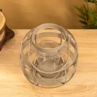 Подсвечник фонарь со стеклянной колбой 19х19х18 см, d 7,5 см, металл, цв. серый