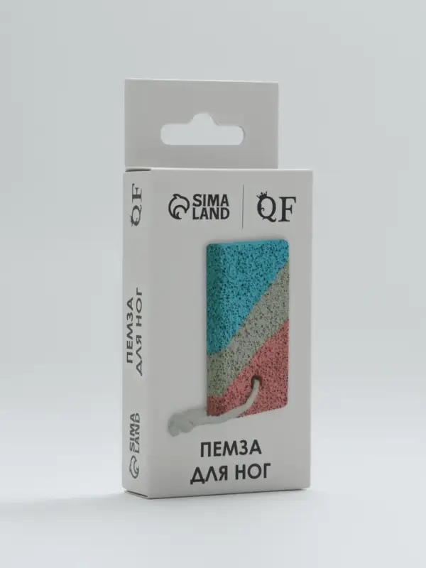 Пемза для педикюра, с подвесом, 8.5&times;4.5 см, разноцветная