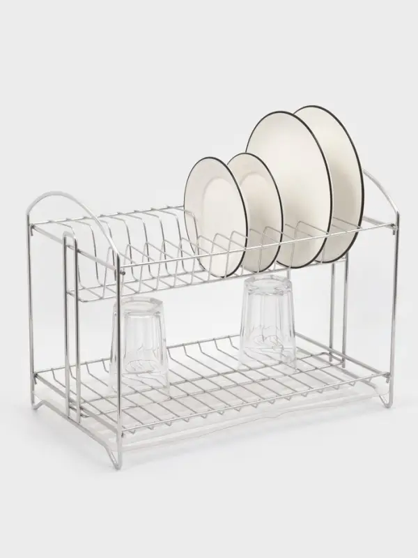 Сушилка для посуды универсальная, разборная, с поддоном, цвет хром 39,5*24*29,5см