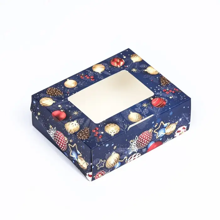 Коробка подарочная новогодняя складная &laquo;Игрушки&raquo;, 10&times;8&times;3.5 см