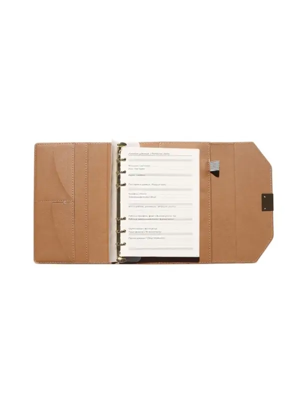 Органайзер на кольцах, C6, с клапаном, 80л, линия, к/зам, Бежевый