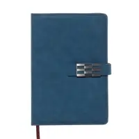 Ежедневник недатированный формат А5, с хлястиком, 112л, линия, пвх, Синий