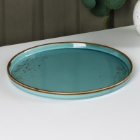 Тарелка фарфоровая с бортиком Magistro &laquo;Церера&raquo;, d=25,5 см, цвет голубой