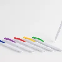 Ручка шариковая Pin, белая с зеленым