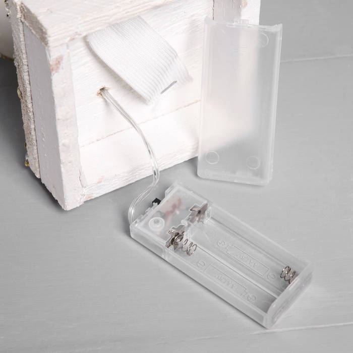 Фигура деревянная "Ёлочка", 30х10х10 см, 35 LED, батарейки AAx2 (не в комплекте), свечение теплое белое