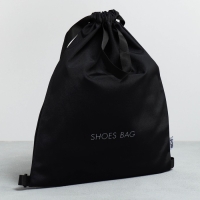 Мешок для обуви, чёрный, два вида ручек, текстиль 30&times;40 см