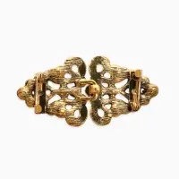 Зажим для кардигана "Ажур", бутоны, цвет золотой в черненом золоте