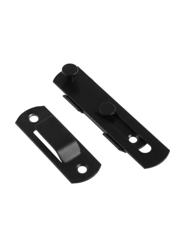 Шпингалет накладной ТУНДРА, прямой, 100 мм, черный