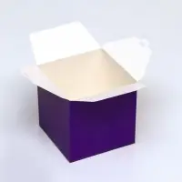Коробка складная, квадратная с лентой, фиолетовая, 8&times;8&times;8 см