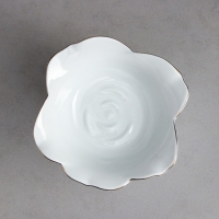 Салатник &laquo;Роза&raquo;, на подставке, 800 мл, золотая обводка, фарфор, Иран