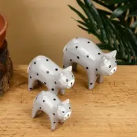 Набор сувенирный &laquo;Кошки&raquo;, h=9 см, h=8 см, h=6.5 см, дерево, серый