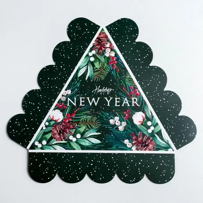 Коробка для кондитерских изделий с PVC крышкой &laquo;Happy New Year&raquo;, 18 х 4 см