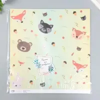 Бумага для скрапбукинга двусторонняя "Лесные звери и пёсики" плотность 180 гр 30,5х32 см